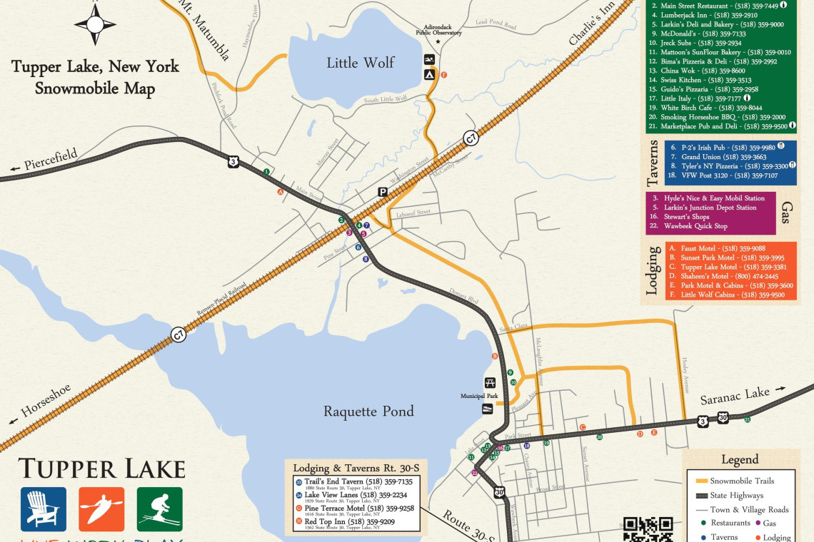 Snowmobile trail map of the Tupper Lake and Adirondack region (map 1)